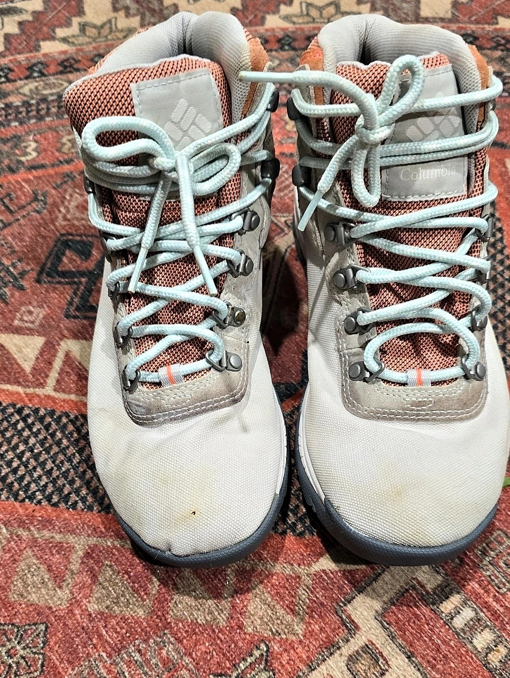 Columbia Women's White & Orange Hiking Boots US 9